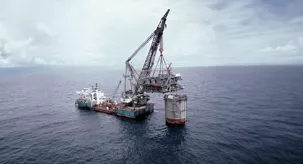 Topsides on World's First Production Spar Platform
